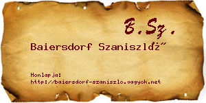 Baiersdorf Szaniszló névjegykártya